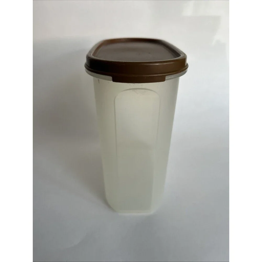 TUPPERWARE  MODULAR MATES OVAL STORAGE CONTAINER 1613-7 1/4 CUPS WITH BROWN LID!